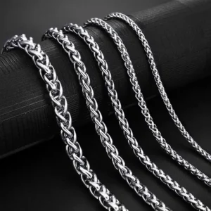 Stainless Steel NK Chain Necklace for Men Women Curb Cuban Link Chain Black Punk Choker Fashion Male Jewelry Gift - Image 2