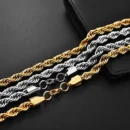 Stainless Steel NK Chain Necklace for Men Women Curb Cuban Link Chain Black Punk Choker Fashion Male Jewelry Gift