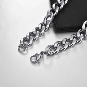 Stainless Steel NK Chain Necklace for Men Women Curb Cuban Link Chain Black Punk Choker Fashion Male Jewelry Gift - Image 6