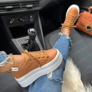 Sneakers for Women's 2024 New Fall Outdoor Fashion Tennis Lace Up Canvas Casual Walking Breathable Vulcanized Shoes Plus Size 43 - Image 2