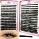 640Pcs 8D Fluffy Thick Eyelash Clusters D Curl Wispy Individual Lashes 8-16mm Mix False Eyelashes Extensions Cluster Lashes