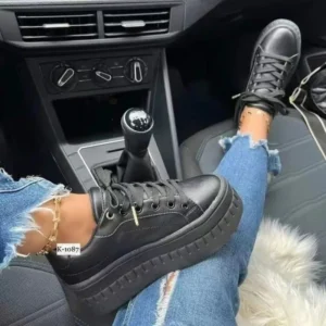 Sneakers for Women's 2024 New Fall Outdoor Fashion Tennis Lace Up Canvas Casual Walking Breathable Vulcanized Shoes Plus Size 43 - Image 3