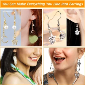 300Pcs Earrings Set Hypoallergenic Earring Hooks Jump Rings Clear Rubber Earring Backs For Jewelry Making Findings Accessories - Image 6