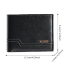 Men'S Short Pu Leather Wallet Business Casual Lychee Pattern Soft Leather Wallet Multi Card Large Capacity Wallet Card Holders