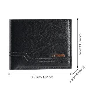 Men'S Short Pu Leather Wallet Business Casual Lychee Pattern Soft Leather Wallet Multi Card Large Capacity Wallet Card Holders - Image 6