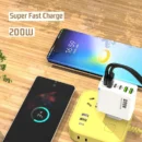 Xiaomi 200W 6 Port USB C Charger Super Fast Charging PD3.0 USB Type C Mobile Phone Charger For iPhone 16 SE4 Samsung Xiaomi ipad