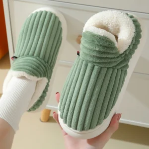 Evshine Soft Sole Slippers For Women Winter Fashion Women Fur Slippers Fuzzy Plush Men Slippers Warm Furry Women Cotton Shoes - Image 2