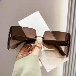 Korean Style Classic Black Big Square Shades Sunglasses for Women Men Fashion Women Sunglasses with Uv Protection - Image 5