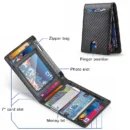 DIENQI Carbon Fiber Rfid Slim Men's Wallets Credit Card Holder Business Wallet Small Short Bi-Fold Billfold Wallet Choice Walet