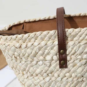 New Fashion Handheld Bag Large Capacity Women Shoulder Bags Straw Woven Handbags Hand-woven Tote Beach Bags Designer Brand Purse - Image 6