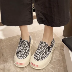 Fashion Designer Women's Platform Sneakers Casual Comfortable Ladies Flat Canvas Shoes Girls Letter Printing Slip-on Loafers - Image 4