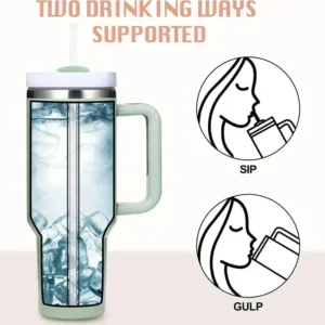 Jumbo 304 Stainless Steel Insulated Mug 40oz Generation Car Cup with Handle Portable Ice Master Straw Cup Leak-Proof Food-Grade - Image 3