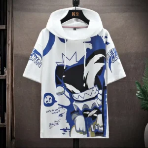 2022 Summer Men's Hoodies Japan Fashion Streetwear Short Sleeve Sweatshirts Men Casual Men Clothed Harajuku Printing Hoodies Men - Image 3