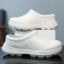 Men's shoes summer kitchen work labor insurance leather shoes men's one-pedal waterproof, non-slip and oil-proof black chef shoe