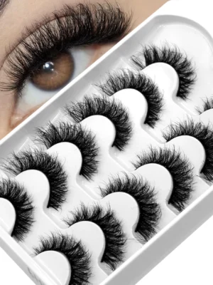 GROINNEYA 5D Fluffy Eyelashes Cat Eye Lashes Natural Fullness Soft Curly Thick Long Lasting Eyelash Extension Makeup - Image 2