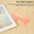 CYL-90S Vintage Glasses Fashion Large Women Lady Oversized Heart Shaped Retro Sunglasses Cute Love Eyewear(Pink)