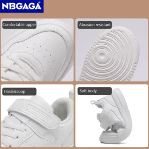 Children Sneaker Boys Casual Shoes Black Leather Flat Student Walking Shoes Non-slip Girl Lightweight Sports Tennis Footwear - Image 2