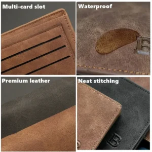 Wallet for Men with Zipper Coin Pocket Holder Soft PU Leather Wallet High Quality Minimalist Short Card Holder Business Wallets - Image 6