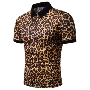 Leopard Pattern Polo Shirt For Men Three Colors 3d Printed Lapel Short Sleeves T-shirt Summer Fashion Trend Casual Tee Shirts - Image 3