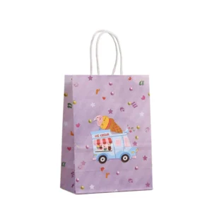 6Pcs Ice Cream Theme Paper Gift Packing Bag Summer Desserts Candy Cookie Bag for Kids Girl Birthday Baby Shower Party Decoration - Image 4