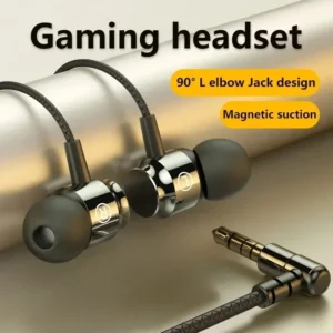 Metal Magnetic Wired Earphones 3.5mm L Jack HIFI Stereo Headphone Noise Reduction Gaming Headset With HD Mic for All Smartphones
