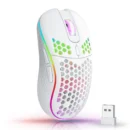 2.4G Wireless Mouse with RGB Backlit 6-button 3-speed DPI Type C Rechargeable Ergonomic Honeycomb Design Gaming Mouse