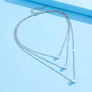 Gold Color Simple Multilayered Pendant Necklace For Girls Women Star Heart Shaped Pendant Necklace Jewelry For Birthday Gift - Image 4