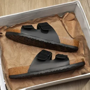 2024 New Leather Cork Herringbone Slippers for Men and Couples Retro Summer Moeller Slippers Fashion Casual Beach Sandals - Image 3