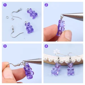 300Pcs Earrings Set Hypoallergenic Earring Hooks Jump Rings Clear Rubber Earring Backs For Jewelry Making Findings Accessories - Image 4