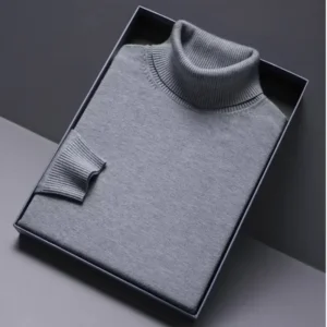 Sweatwear Mens Anti-pilling High Quality Knitted Turtleneck Sweater Slim Fit Long Sleeve Pullover Solid Color Trend Men Clothing