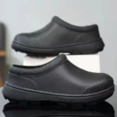 Men's shoes summer kitchen work labor insurance leather shoes men's one-pedal waterproof, non-slip and oil-proof black chef shoe