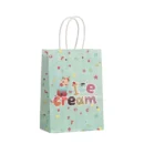 6Pcs Ice Cream Theme Paper Gift Packing Bag Summer Desserts Candy Cookie Bag for Kids Girl Birthday Baby Shower Party Decoration