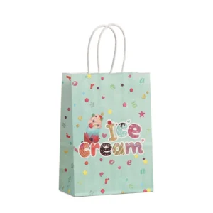 6Pcs Ice Cream Theme Paper Gift Packing Bag Summer Desserts Candy Cookie Bag for Kids Girl Birthday Baby Shower Party Decoration - Image 6