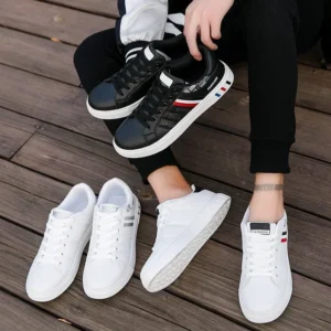Men Sneakers Casual Shoes Men Flats Zapatillas Hombre Lightweight PU Leather Breathable Shoe Mens White Sports Tenis Shoes - Image 6