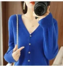 Spring Autumn Women Cardigans Single Breasted V-neck Solid Knitted Sweater Slim Female White Cardigans Casual Outerwear
