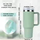 Jumbo 304 Stainless Steel Insulated Mug 40oz Generation Car Cup with Handle Portable Ice Master Straw Cup Leak-Proof Food-Grade