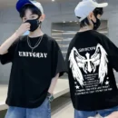 100% Cotton T-shirt Summer Kids Clothes 2025 New Boys American Street Vintage Printed Short-sleeved Casual Trendy Children's Top