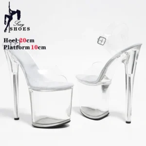 Transparent Crystal Women Sandals with Heels Pole Dancing T-show Model Stripper Shoes Party Club StilettosBride's Wed-ding Shoes - Image 6