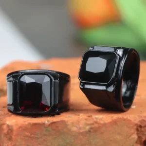 Vintage Black Red New Fashion Hand Ornament Punk Hip Hop Personality Men's Ring Gift for Men and Women Кольцо С Эмалью - Image 6