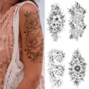 5pcs Waterproof Temporary Tattoo Fake Sticker Mechanical Totem Black Maori Robot Soldier Flower Wolf Cool Body Art Arm Women Men