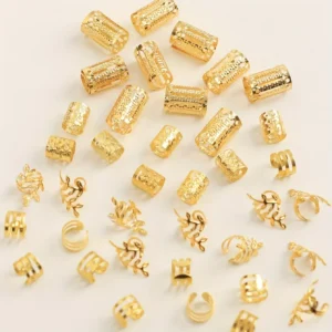 40pcs/set Mixed Hair Rings Set, Dreadlocks Beads Hair Braid Rings Clips Dread Locks Hair Braiding Cuffs Decoration/Accessories - Image 4
