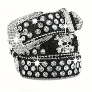 Stylish Rhinestone Western Cowgirl Style Y2K Belt Sparking Pu Leather BB Belts Jeans Dress Accessories For Women - Image 6