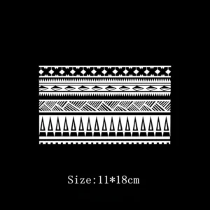 Geometric Totem Ring Herbal Juice Tattoo Stickers Waterproof Semi-permanent Arm Lasting Art Male Fake Tattoo Decal Faux Tatouage - Image 3