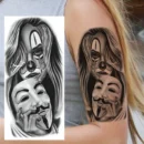 1 Sheet Evil Women Face Joker Mask Temporary Tattoos For Men Women Adults Waterproof Realistic Fake Tattoos Long Lasting Sticker
