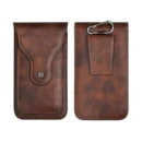 Vintage Mobile Phone Case Cover Pack Men PU Leather Waist Bag with Hook Clip Phone Holster Travel Hiking Cell Belt Pouch Purse