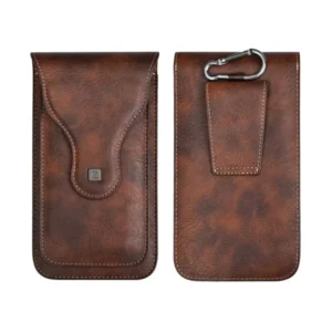 Vintage Mobile Phone Case Cover Pack Men PU Leather Waist Bag with Hook Clip Phone Holster Travel Hiking Cell Belt Pouch Purse - Image 3