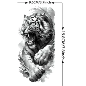 1 Sheet Lion Tiger Warrior Buddha Temporary Tattoos For Men Women Adults Waterproof Realistic Fake Tattoos Long Lasting Stickers - Image 4