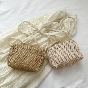 Ladies Fashion Summer Straw Crossbody Bag Women Beach Holiday Shopping Woven Shoulder Handbag Messenger Purses for Women Bags - Image 4