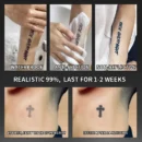 1Pc Cross Waterproof Temporary Tattoo Stickers, Long-lasting Waterproof for One to Two Weeks, Suitable For Finger, Plam, Neck.