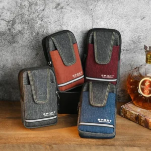 New Outdoor Mobile Phone Waist Bag With Men's Belt Multifunctional Vertical Phone Bag, Sports Belt Bag, Tactical Waist Bag